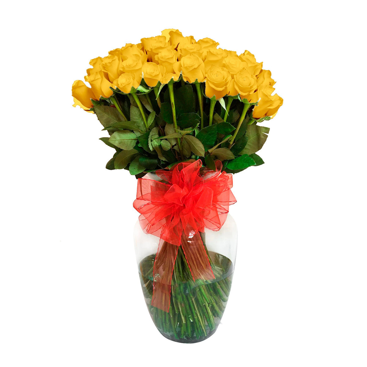 Arreglo con 100 rosas en florero samaritano grande, rosas amarillas