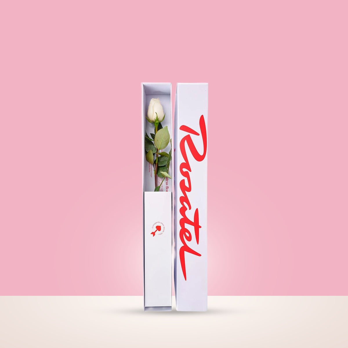Caja Blanca Pequeña con 1 Rosa Blanca
