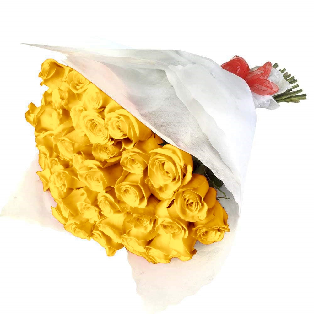 Ramo con 40 rosas, rosas amarillas