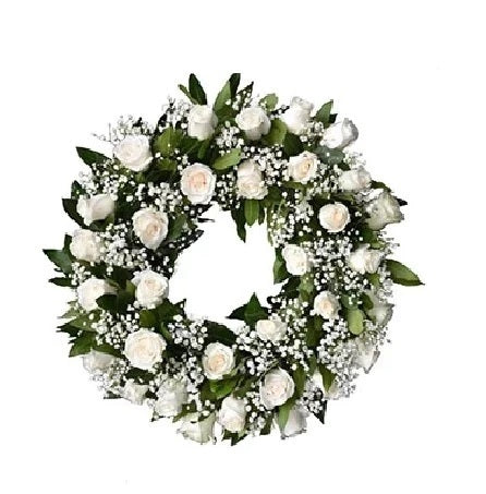 Corona condolencias con 30 rosas