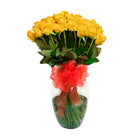 Arreglo con 100 rosas en florero samaritano grande, rosas amarillas