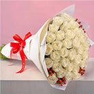 Ramo con 100 rosas en papel coreano, rosas blancas