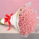 Ramo con 100 rosas en papel coreano, rosas rosadas