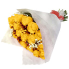 Ramo con 25 rosas y gypsophila, rosas amarillas