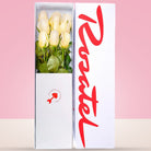 Caja Blanca con 9 Rosas Blancas