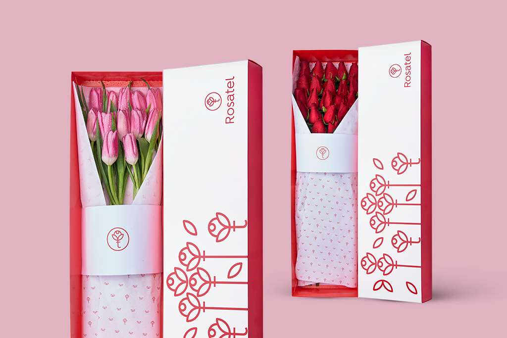 Cajas con Rosas y Tulipanes