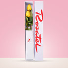 Caja Blanca Pequeña con 2 Rosas Amarilla
