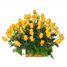 Canasta con 80 rosas, rosas amarillas