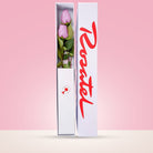 Caja Blanca Pequeña con 2 Rosas Lila