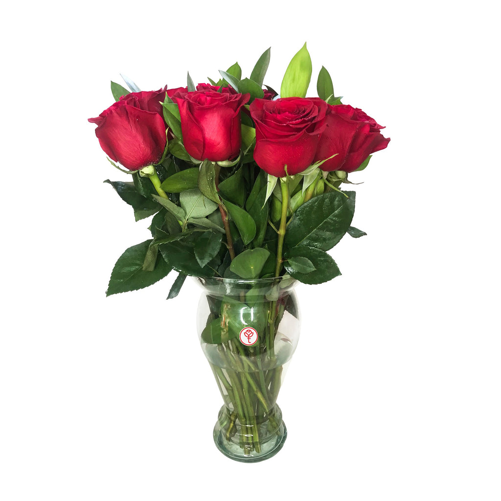 Arreglo 12 rosas y follaje