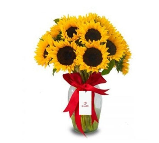 Arreglo con 15 girasoles