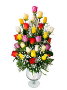 Arreglo con 30 rosas variadas
