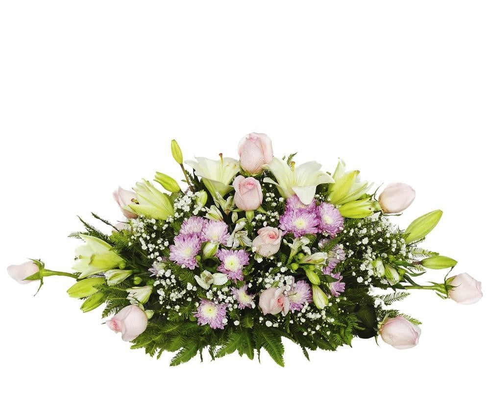 Arreglo condolencias con 15 rosas y flores