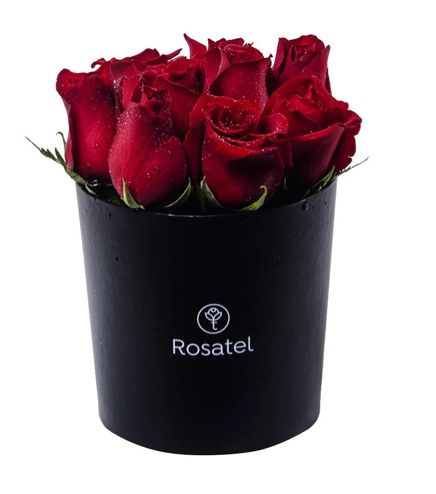 Sombrerera negra 12 rosas