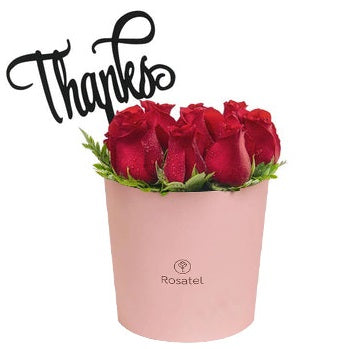 Sombrerera rosada 9 rosas